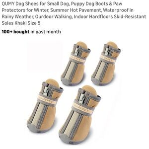 Dog Shoes Khaki with Gray Trim